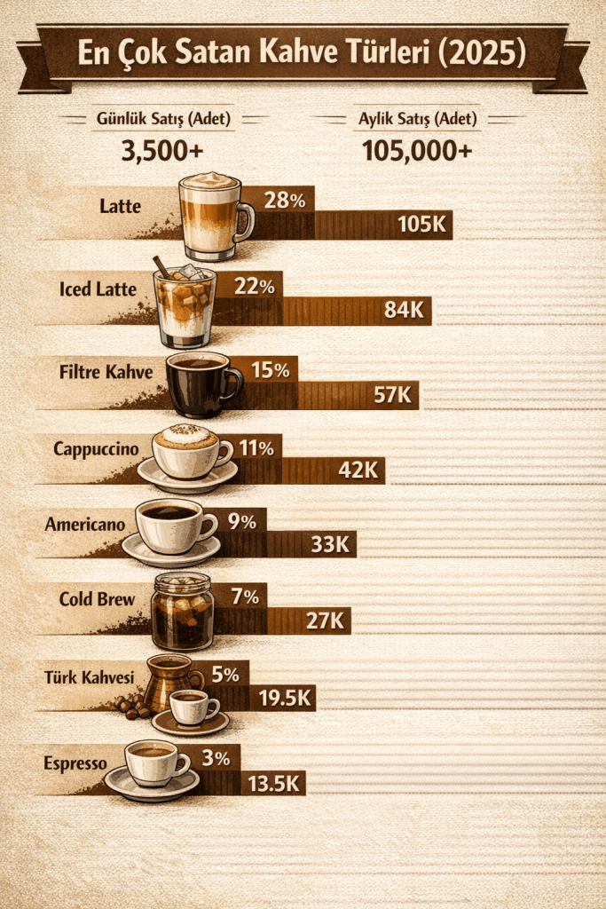En Fazla Satılan Kahve Çeşitleri