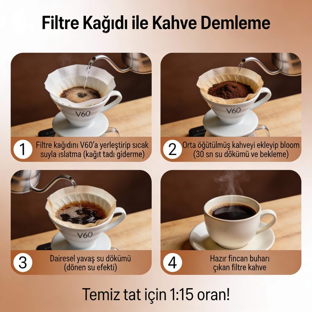 Kahve Makinesi Filtre Kağıdı Demleme
