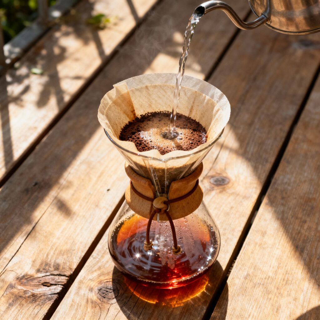 Chemex demleme chemex kahve hazırlığı